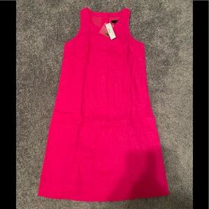 J.Crew sleeveless linen dress. Hot pink and brown buttons down back. XXSP